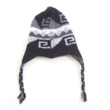 Kids Winter Hat Gray Handmade 100% Wool Knit Earflap Toddler Crochet Beanie