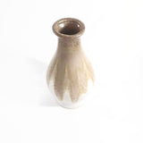 Ceramic Flowers Vase 9.5" Tall Decorative Beige and White Flower Jar Home Decora