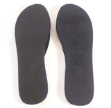 Women's Flat Bamboo Straw Thong Flip Flop Sandals Black