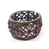 Women's Cuff Bracelet Metal Stoned Decorative Vintage Bangle Handmade Jewelry