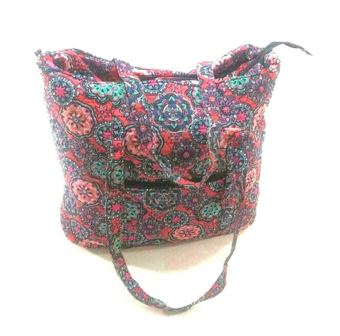 Fabric Women's Bag Shoulder Handbag Purse Tote Pouch Floral Printed Pink Purple