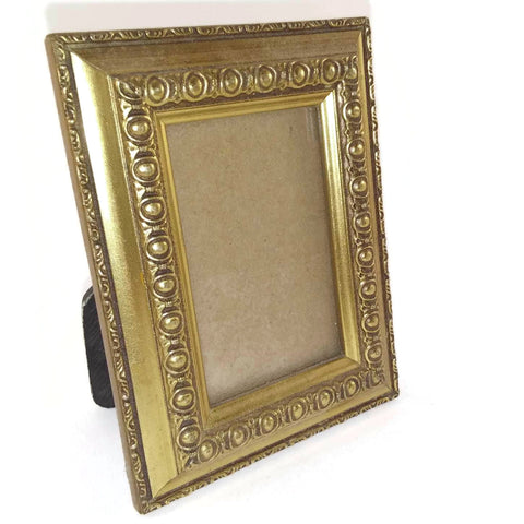 Antique Decorative Ornamented Picture Goldtone Photo Frame Table Top 3.25 x 4.25