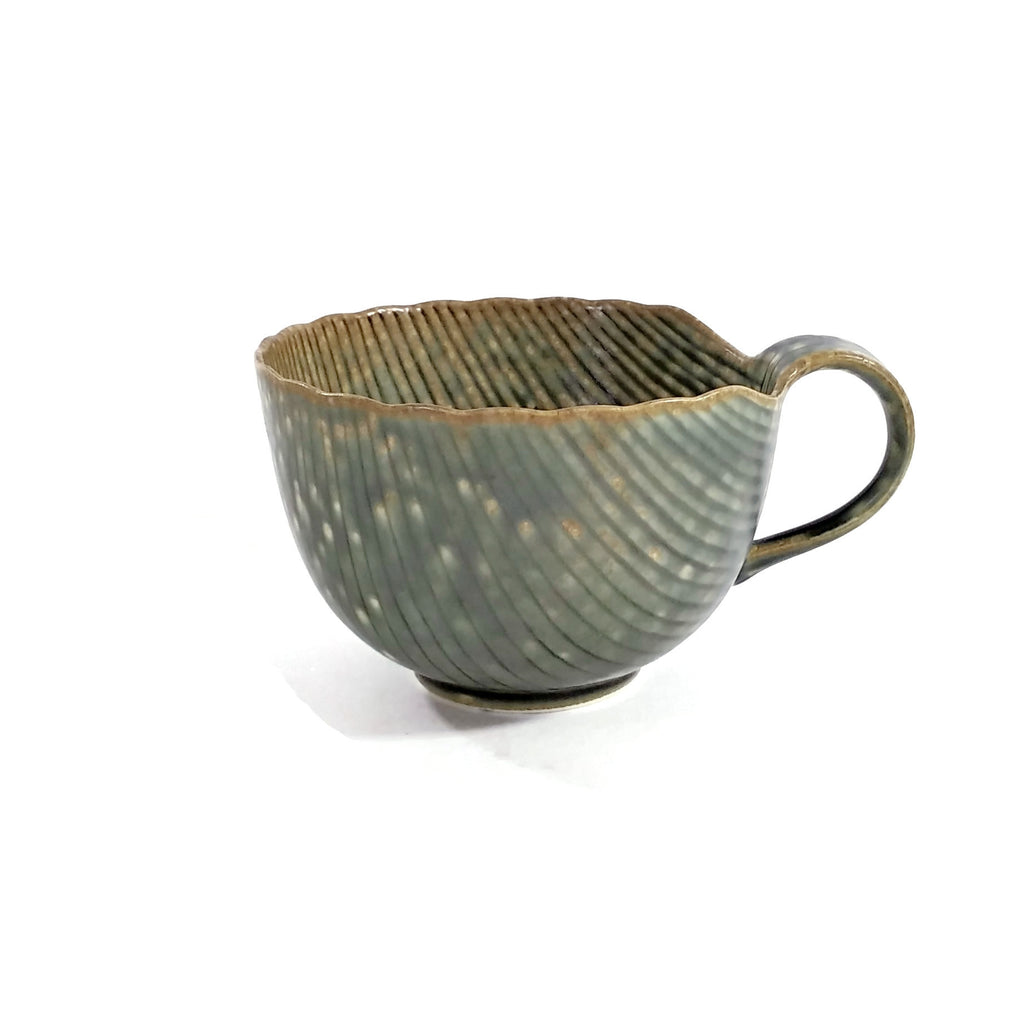 Kotobuki Ceramic Leaf Green Tea Cup NEW No Tag