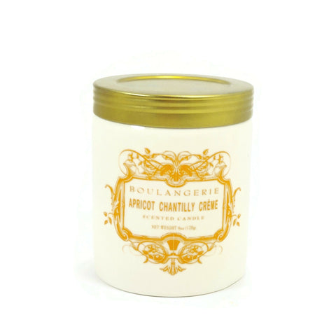 Apricot Chantilly Cream Scented Glass Jar Candle Boulangerie