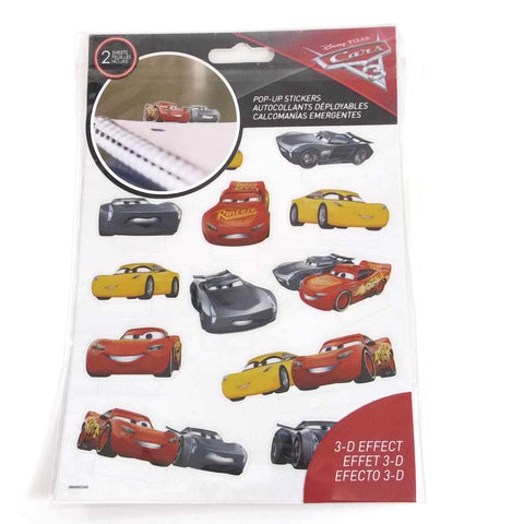 Disney Cars Pop Up Stickers 3D effect 2 Sheets Art and Crafts Kids Children Gift