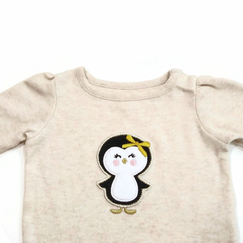 garanimals Baby Girl 0-3 Months OutFit Bodysuit Long Sleeves One Piece Penguin