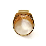 Men Fashion Ring Gold Color W/Square Simulated Diamond Stone Size 12.5