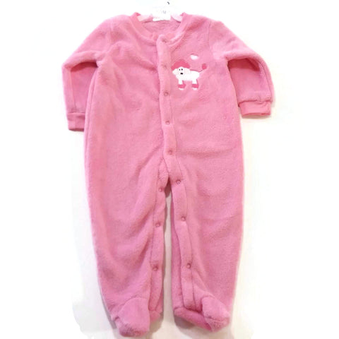 Baby Girl Sleepwear, 6/9 Months, One Piece, Sweet & Soft, Pink-   New
