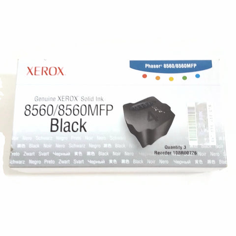 Genuine Xerox 108R00726 8560/8560MFP Black Solid Ink Sticks, Pack Of 3