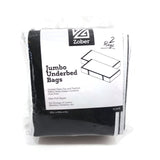 Home Storage Box Zober Jumbo Under Bed Bags Organization 18x42x6 Set of 2 Black