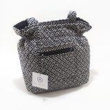 Women Shoulder Bag Handbag Fabric Tote Purse Pouch Wallet Black/White Printed