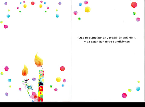 Feliz Cumpleaños Happy Birthday Candles Greeting Card