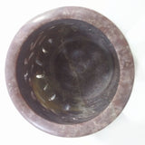 Natural Oil Diffuser Soapstone Oil Burner Round Leaves 4" Handmade