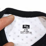 HB Baby Boy & Girl  3-6 Months OutFit Bodysuit Short One Piece White/Black Dots
