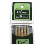 7" Clover Takumi 5 Pieces Knitting Needles No.9 Bamboo Premium Japan