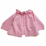 Jacadi Paris 18 Months Infant/Baby Girl Pink/White Striped Tunic Long Sleeves