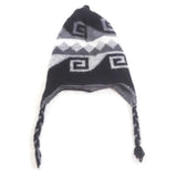 Kids Winter Hat Gray Handmade 100% Wool Knit Earflap Toddler Crochet Beanie