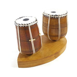 Indian Handicraft Miniature Eastern Musical Instrument Wooden Tabla & Bhaya Vint