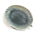 Kotobuki Ceramic Green Leaf Tray Dip Dish Bowl