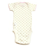 Just Born Organic Cotton Baby Girl Golden Hearts OutFit Bodysuit Short One Piece