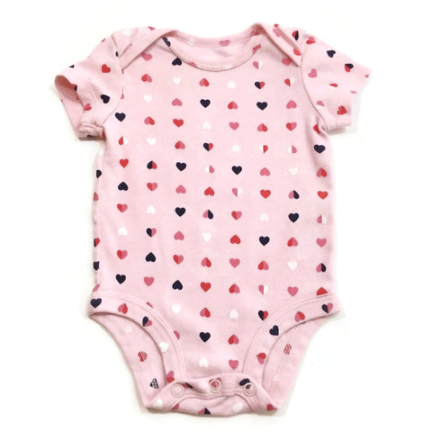 Carter's Baby Girls Newborn OutFit Bodysuit Short One Piece with Pink Hearts