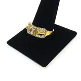 Unisex Gold Tone Ring W/Simulated Diamonds Men Women Jewelry Size 12.25 Gift