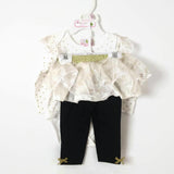 Baby Girl Duck.Duck Goose 6-9M Black/White/Gold  "Give me Sparkle" Outfit