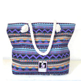 Women's Beach Fabric Bag Fashion Shoulder HandBag Tote Purse Purple Printed