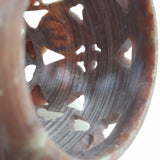Burner for Incense Cones and Candle Holder Soapstone Carved T-Lite Ball Flowers