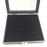 Ring Display Showcase with Velvet Insert Liner Jewelry Organizer 36 Slots Black