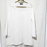Women BACKWOODS Long Sleeve Loose Boho Baggy Tops Shirt Blouse White Size XL