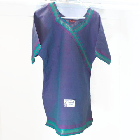 Gangotri Indian Handcrafted Short sleeves Women's Shirt Purple V-Neck