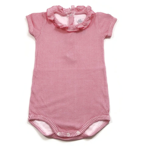 PETIT BATEAU Baby Girl 12 Months / 86 CM  OutFit Bodysuit Short One Piece Pink &