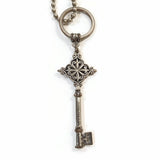 Happiness Decorative Antique Key Charm Pendant Silver Tone Vuntage