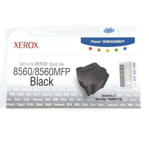 Genuine Xerox 108R00726 8560/8560MFP Black Solid Ink Sticks, Pack Of 3 NEW OPEN