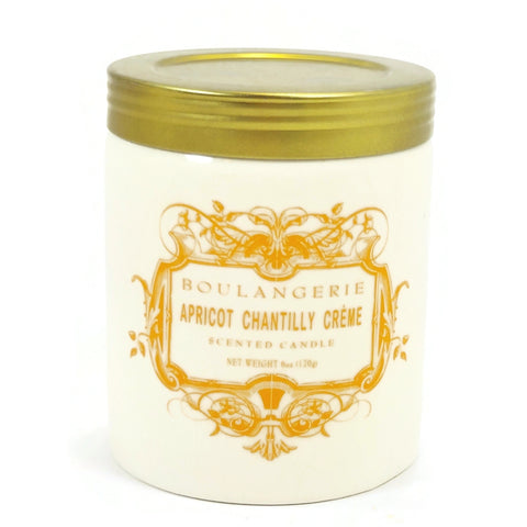 Apricot Chantilly Cream Scented Glass Jar Candle Boulangerie