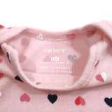 Carter's Baby Girls Newborn OutFit Bodysuit Short One Piece with Pink Hearts