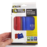Resistance Flex Bands Medium Two Bands in One Package Red/Blue Fitness Work Out