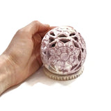 Handmade Burner for Candle Holder and Cones - Soapstone Carved Flowers 3"