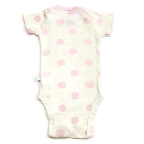 Just Born Organic Cotton Baby Girls Pink Dots OutFit Bodysuit Short One Piece