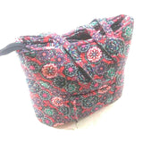 Fabric Women's Bag Shoulder Handbag Purse Tote Pouch Floral Printed Pink Purple