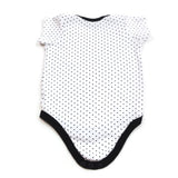 HB Baby Boy & Girl  3-6 Months OutFit Bodysuit Short One Piece White/Black Dots