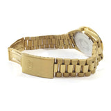 Unisex Gold Color & Red W/Simulated Diamonds Bracelet Analog Wrist Watch