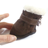 Dogs Winter Boots Outdoor Dog Warm Boot Paws Protector Small Brown Pet Shoes