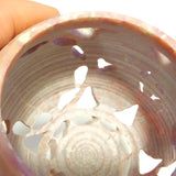 Burner for Incense Cones and Candle Holder Soapstone Carved T-Lite Ball Flowers
