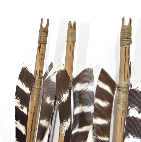 Traditional Vintage Archery Wooden Arrows with Feathers Wood Shaft Handmade