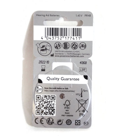Power One Size 13 Hearing Aid Batteries P13 Wireless Approved Hg0% Pack of 54