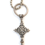 Happiness Decorative Antique Key Charm Pendant Silver Tone Vuntage