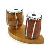 Indian Handicraft Miniature Eastern Musical Instrument Wooden Tabla & Bhaya Vint