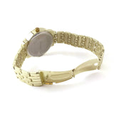 Unisex Men & Women Bracelet Wrist Gold Tone Color Watch W/Simulated Diamonds